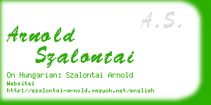 arnold szalontai business card